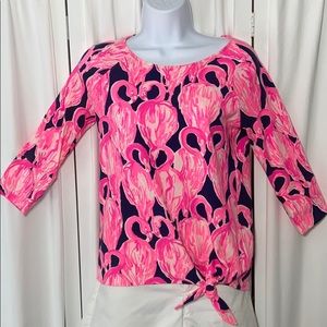 🌸Lilly Pulitzer 🌸 3/4 Sleeve Flamingo Top